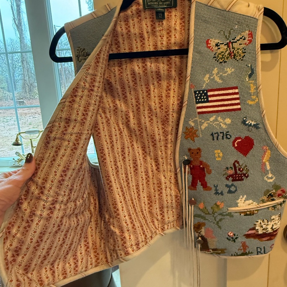 Ultra Rare Ralph Lauren 1990 American Needlepoint Vest - Picture 3 of 6